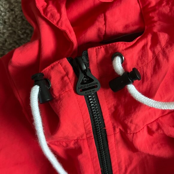 Harley-Davidson Colorblock Pullover Windbreaker Jacket Hooded With Graphics - Picture 11 of 13